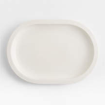 Villa White Oval Stoneware Platter + Reviews | Crate & Barrel