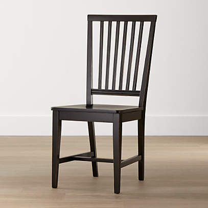 Village Bruno Black Wood Dining Chair, Crate And Barrel Kitchen Table Chairs