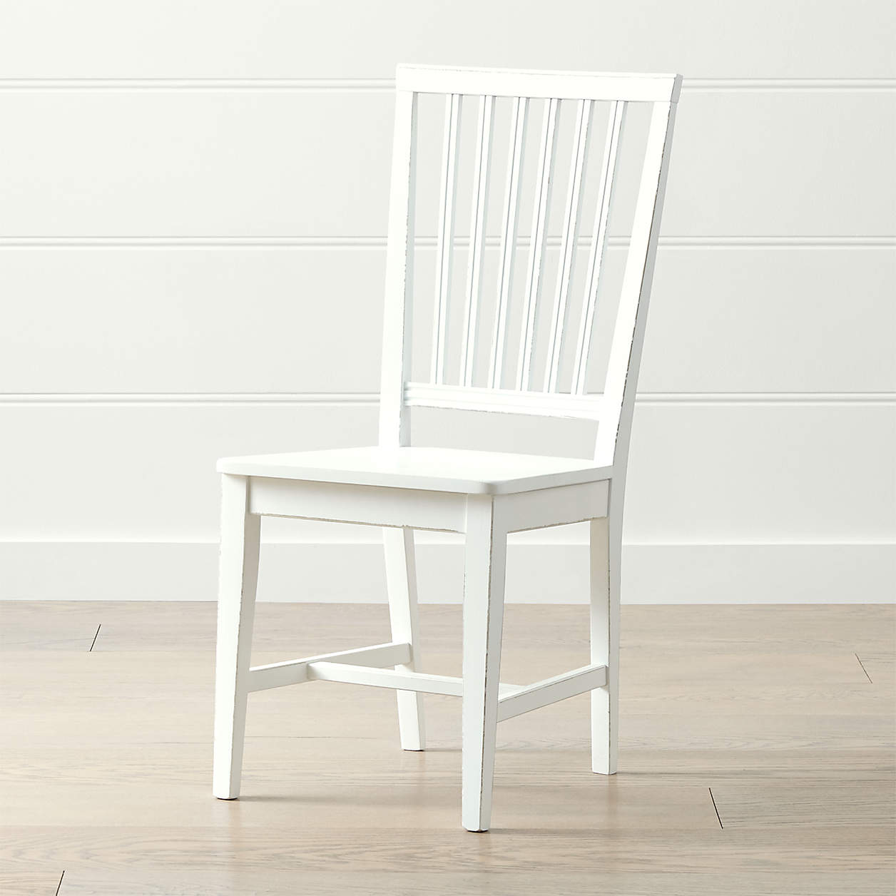 Village White Wood Dining Chair + Reviews Crate & Barrel
