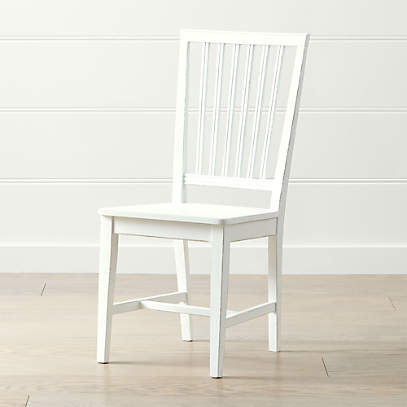 Village White Wood Dining Chair, White And Wood Table Chairs
