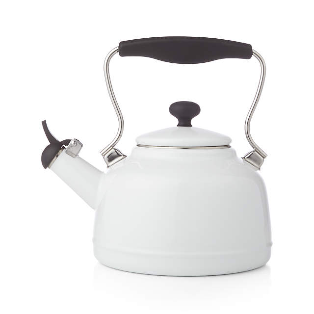 Chantal Vintage White Steel Enamel Tea Kettle Reviews Crate