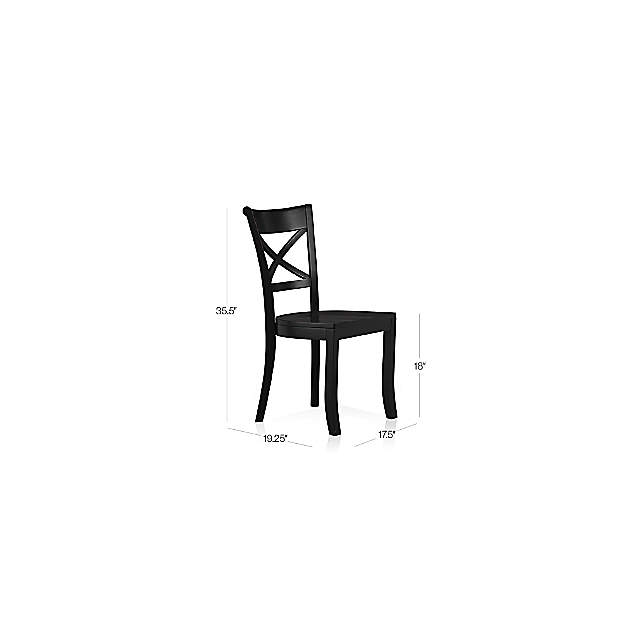 Vintner Black Wood Dining Chair and Cushion Crate Barrel