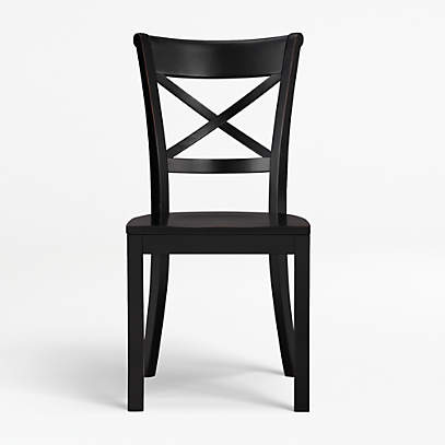 Vintner Black Wood Dining Chair, Black Cross Back Dining Room Chairs