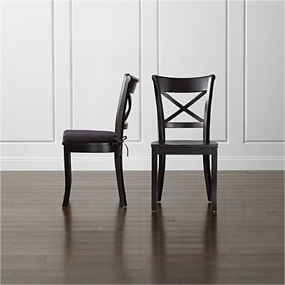 Vintner Black Wood Dining Chair And, Black Dining Room Chair Cushions