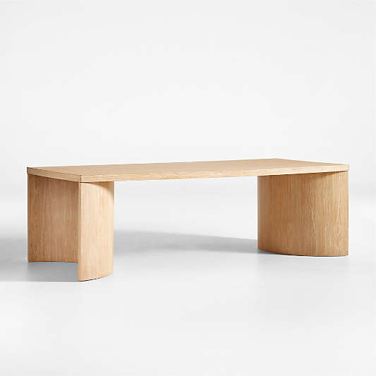 Virage 96" Curved Natural Oak Wood Dining Table
