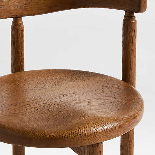 Virage Warm Brown Wood Curved Dining Chair