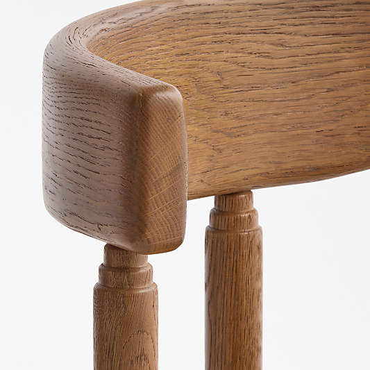 Virage Warm Brown Oak Wood Curved Dining Chair