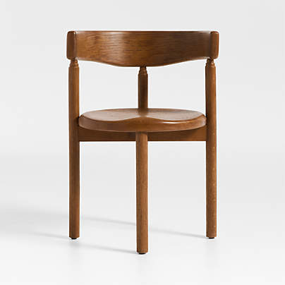 Virage Warm Brown Wood Curved Dining Chair