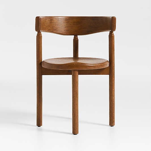 Virage Warm Brown Wood Curved Dining Chair