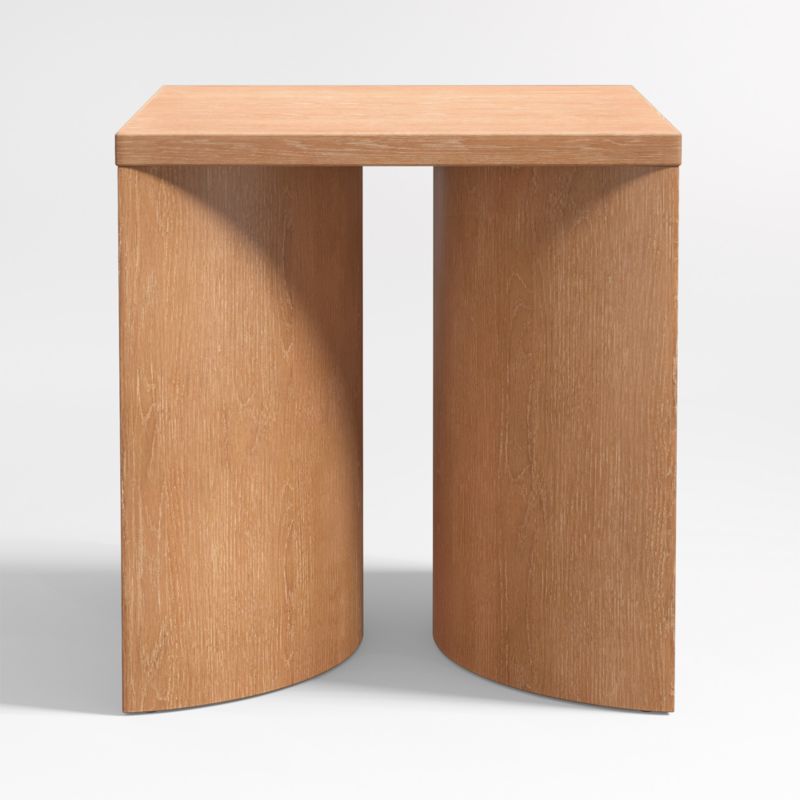 Virage Light Brown Oak Wood Square Side Table - image 4 of 8