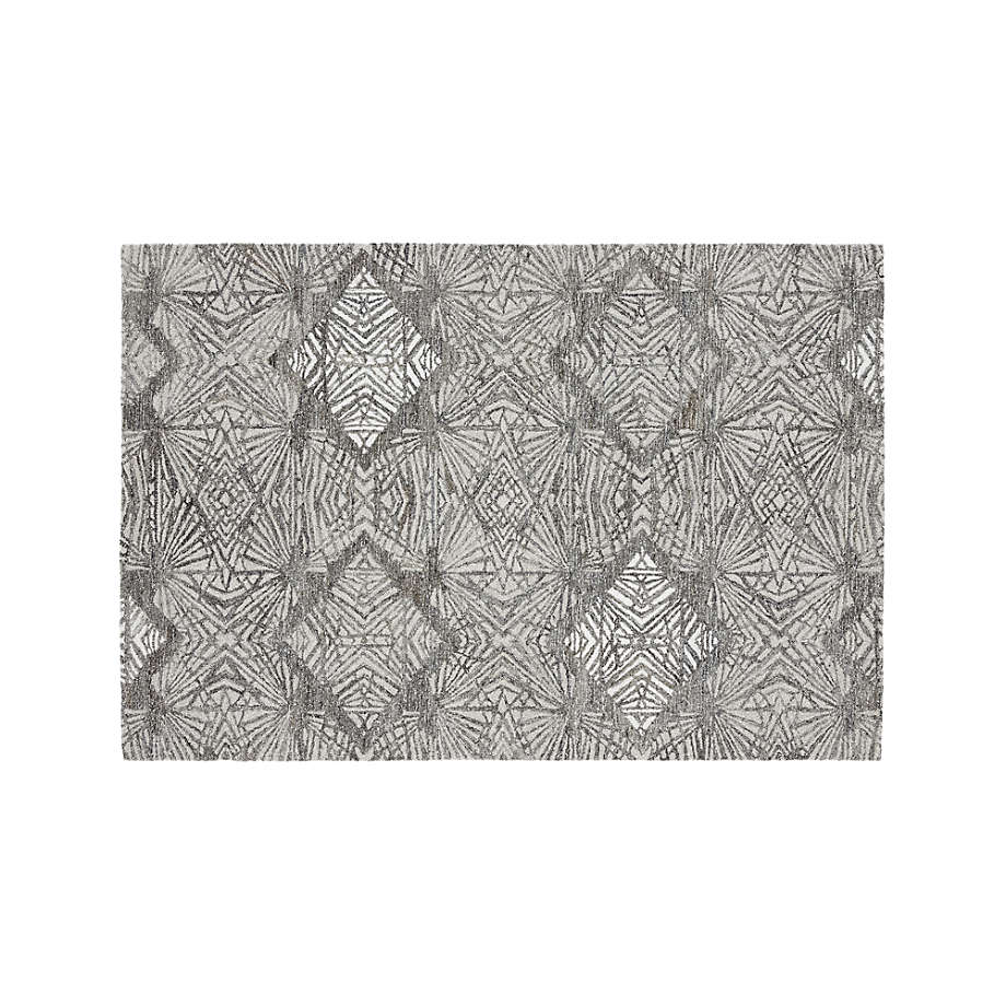 Virna 6x9 Grey and White Pattern Rug + Reviews Crate & Barrel