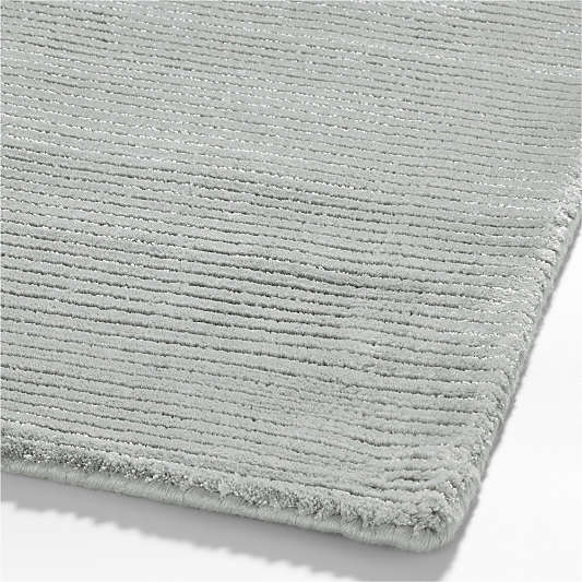 Viscose Double Striped Light Grey Kids Area Rug 5'x8'