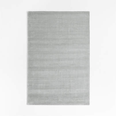 Viscose Double Striped Light Grey Kids Area Rug 5'x8'