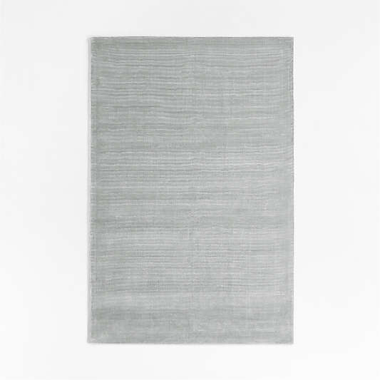 Viscose Double Striped Light Grey Kids Area Rug 5'x8'