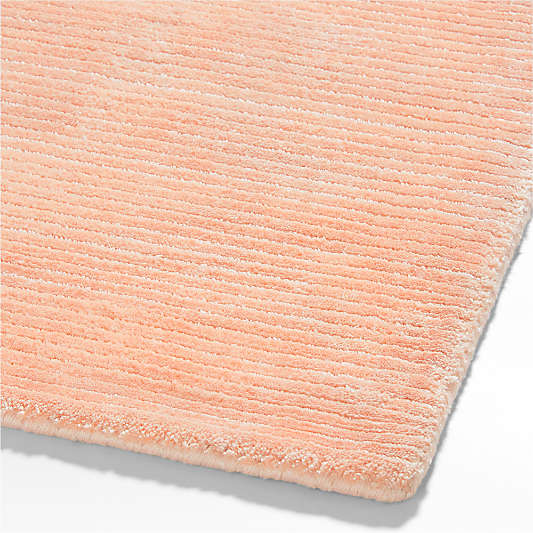 Viscose Double Striped Light Pink Kids Area Rug 6'x9'