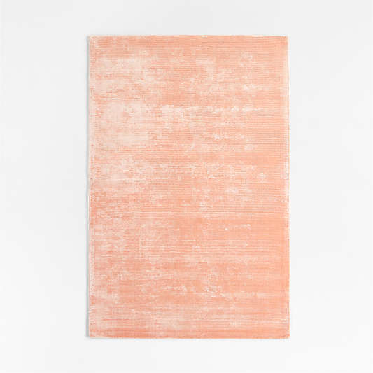 Viscose Double Striped Light Pink Kids Area Rug 5'x8'