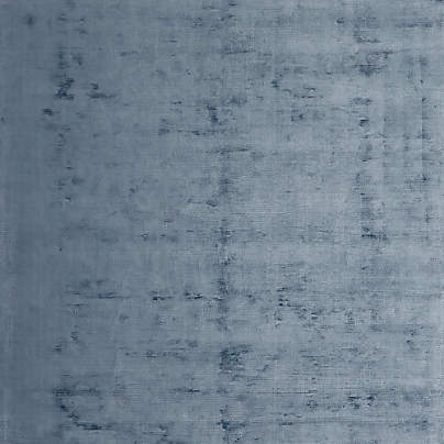 Viscose Double Striped Smoke Blue Area Rug 12"x18" Swatch