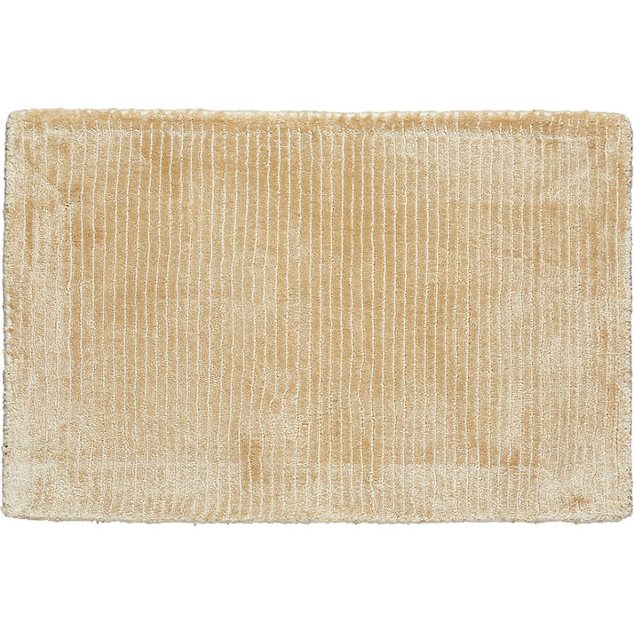 Viscose Double Striped Beige Kids Area Rug Swatch | Crate & Kids