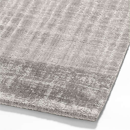 Viscose Grid Light Grey Kids Area Rug 5'x8'