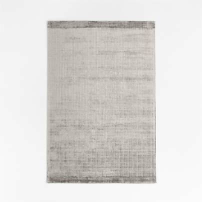 Viscose Grid Light Grey Kids Area Rug 5'x8'