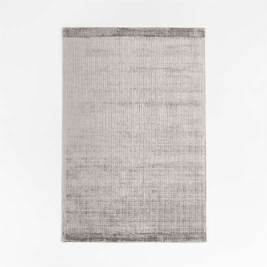 Viscose Grid Light Grey Kids Area Rug 5'x8'