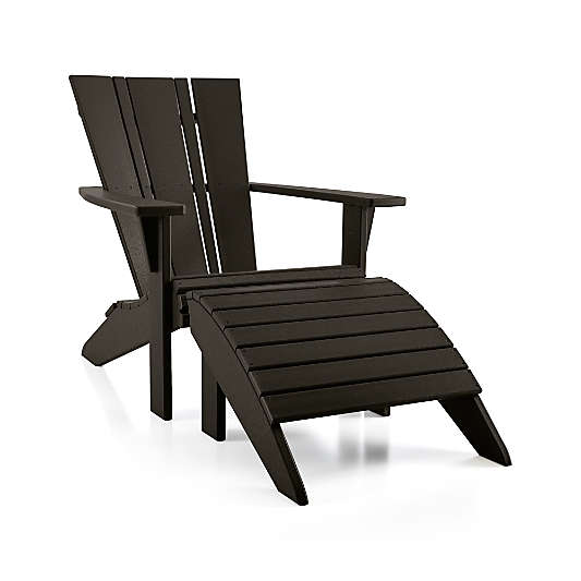 Vista II Black Outdoor Adirondack Chair Ottoman by POLYWOOD®