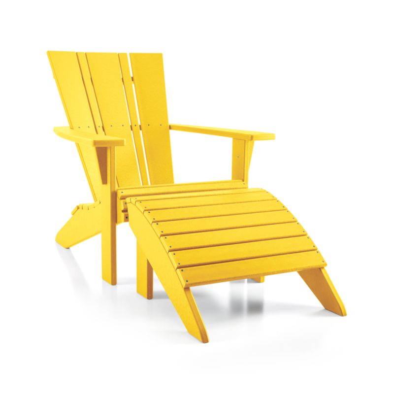 Vista II Lemon Outdoor Adirondack Chair Ottoman by POLYWOOD® - image 4 of 5