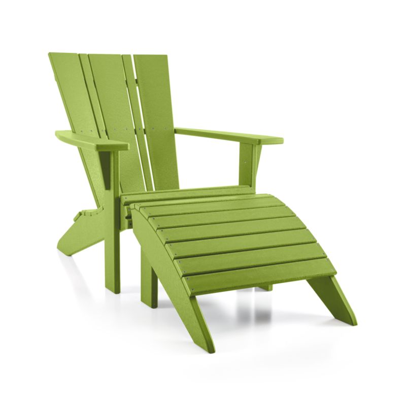 Vista II Lime Outdoor Adirondack Chair Ottoman by POLYWOOD® - image 4 of 6