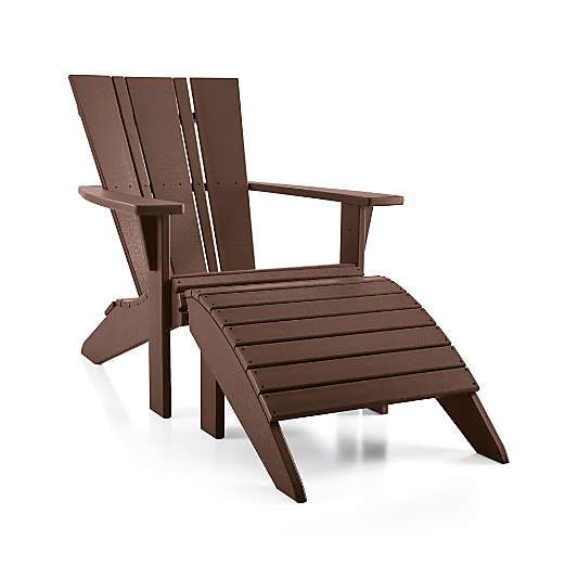 Vista II Mahogany Outdoor Adirondack Chair Ottoman by POLYWOOD®