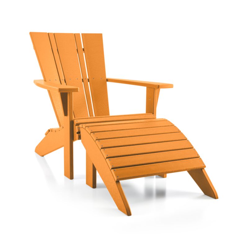 Vista II Tangerine Outdoor Adirondack Chair Ottoman by POLYWOOD® - image 4 of 6