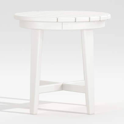 Vista Ii White Adirondack Outdoor Patio Side Table Reviews Crate And Barrel - White Outdoor Patio Side Tables