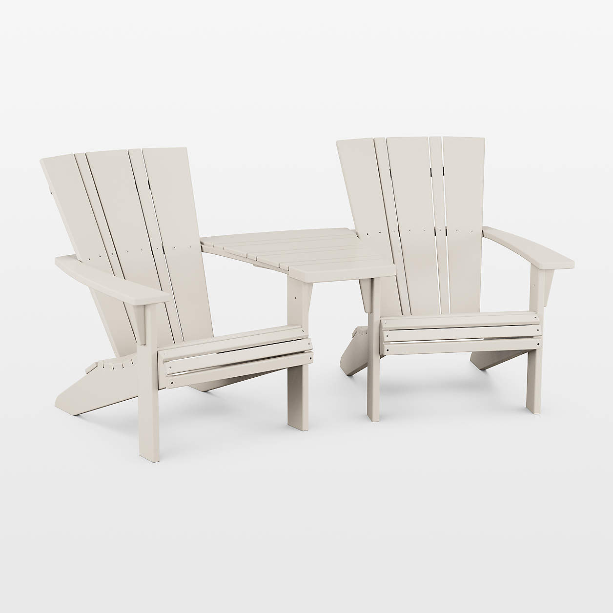 Vista II Sand Brown 3Piece Adirondack Chair Set with Connecting