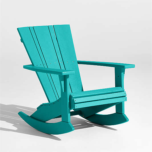 Vista Aruba Blue Outdoor Adirondack Rocking Chair by POLYWOOD®