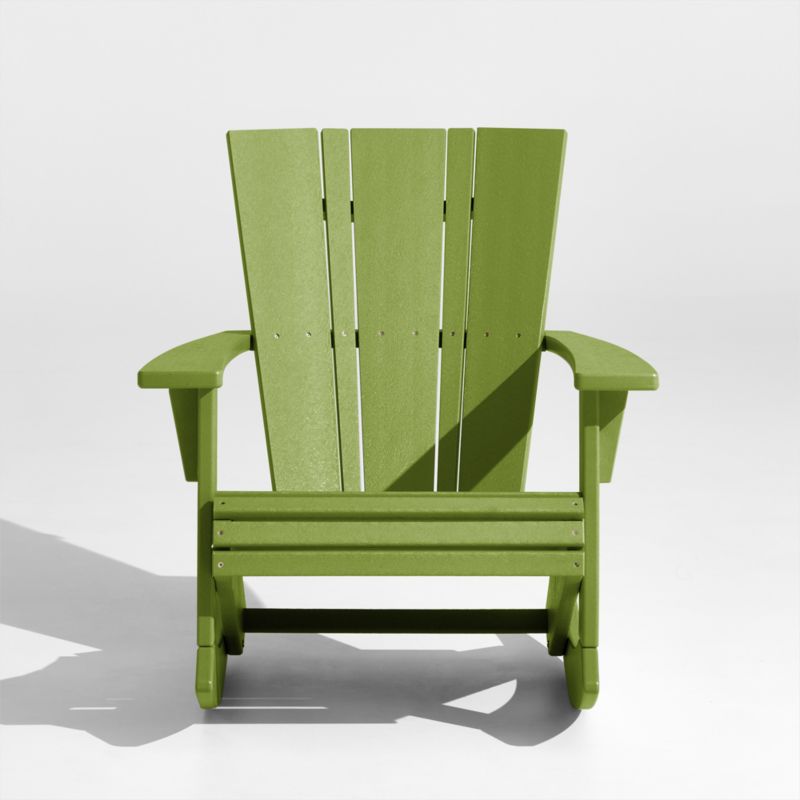 Vista Lime Green Outdoor Adirondack Rocking Chair by POLYWOOD Reviews Crate Barrel