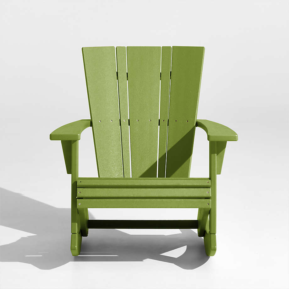 Vista Lime Green Outdoor Adirondack Rocking Chair by POLYWOOD Crate