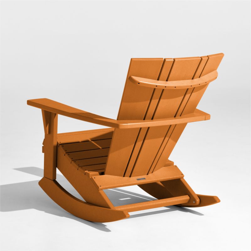 Vista Tangerine Orange Outdoor Adirondack Rocking Chair by POLYWOOD® - image 4 of 7