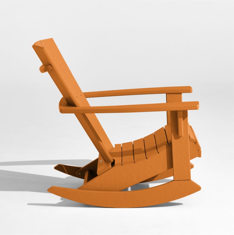 Vista Tangerine Orange Outdoor Adirondack Rocking Chair by POLYWOOD® - image 3 of 7