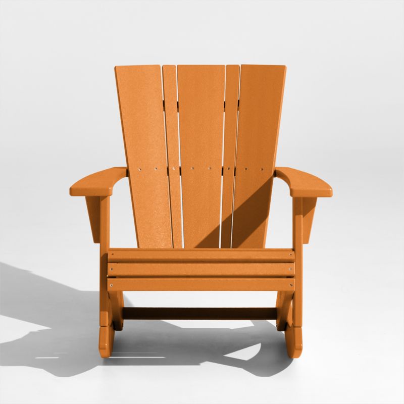 Vista Tangerine Orange Outdoor Adirondack Rocking Chair by POLYWOOD® - image 2 of 7