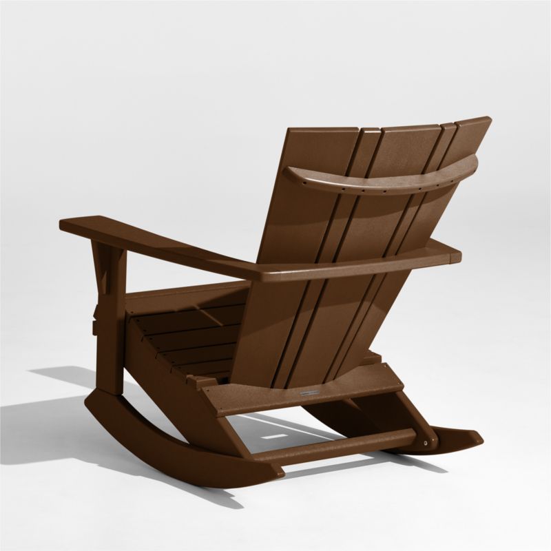 Vista Teak Brown Outdoor Adirondack Rocking Chair by POLYWOOD® - image 4 of 7