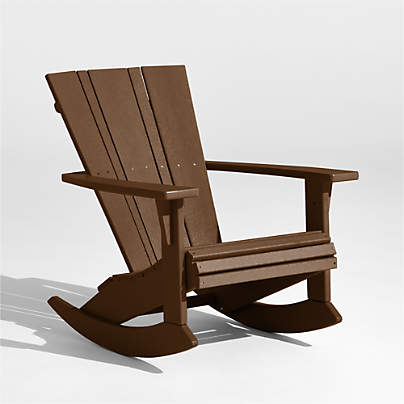 Vista Teak Brown Outdoor Adirondack Rocking Chair by POLYWOOD®