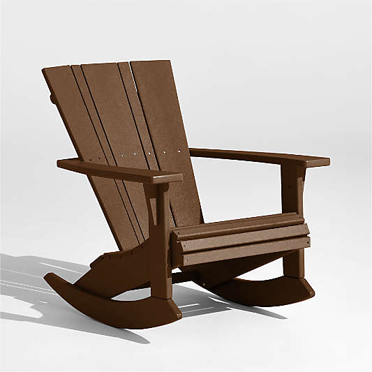 Vista Teak Brown Outdoor Adirondack Rocking Chair by POLYWOOD®