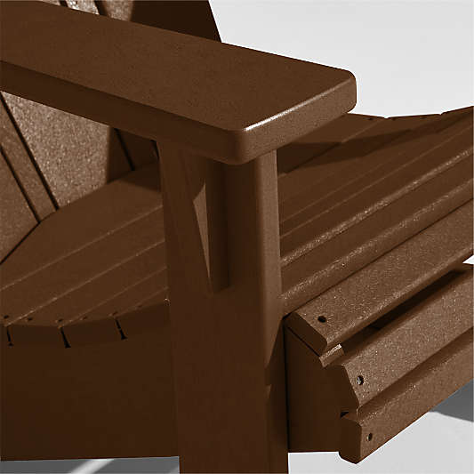 Vista Teak Brown Outdoor Adirondack Rocking Chair by POLYWOOD®