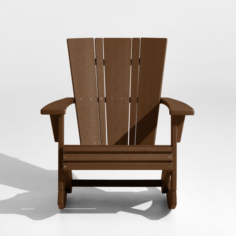 Vista Teak Brown Outdoor Adirondack Rocking Chair by POLYWOOD® - image 2 of 7