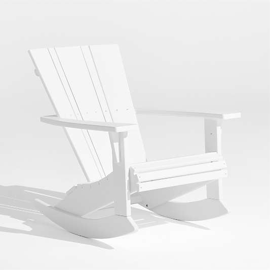 Vista White Outdoor Adirondack Rocking Chair by POLYWOOD®