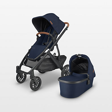 View UPPAbaby ® Vista V2 Noa Navy Blue Foldable Convertible Baby Stroller details