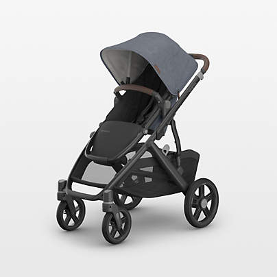 UPPAbaby Vista V3 Julian Dusty Blue Melange Foldable Convertible Baby Stroller