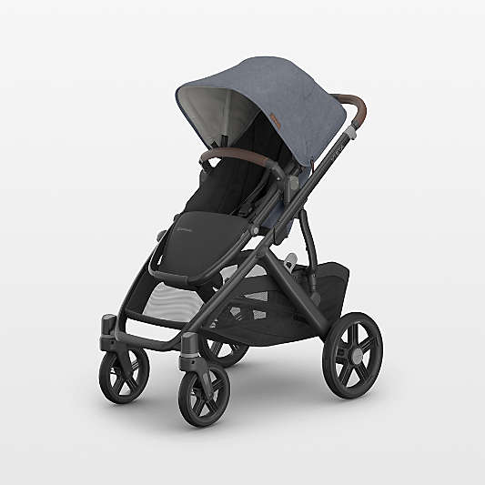 UPPAbaby Vista V3 Julian Dusty Blue Melange Foldable Convertible Baby Stroller