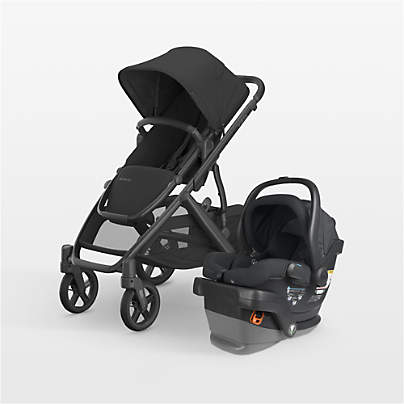 UPPAbaby Vista V3 Jake Black Foldable Convertible Baby Stroller + Mesa V2 Infant Car Seat Travel System