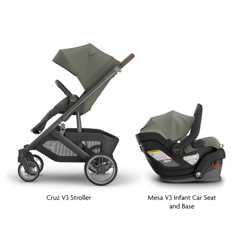 UPPAbaby ® Vista V3 Evelyn Green Reclining Baby Stroller + Mesa V3 Infant Car Seat Travel System - image 1 of 4