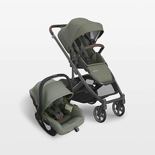 UPPAbaby ® Vista V3 Evelyn Green Reclining Baby Stroller + Mesa V3 Infant Car Seat Travel System